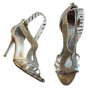 Glint Silver Strappy Heels